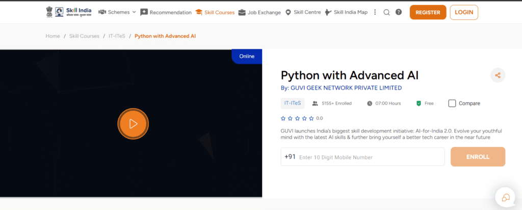 Anyone who is looking for a brighter career in IT sector as a programmar can level up with this Guvi AI for india 2.0 python with advance AI course for free